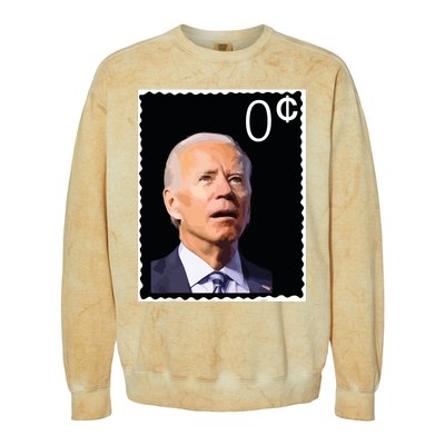 Joe Biden Zero Cents Stamp 0 President Joe Colorblast Crewneck Sweatshirt