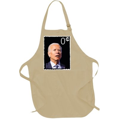 Joe Biden Zero Cents Stamp 0 President Joe Full-Length Apron With Pockets