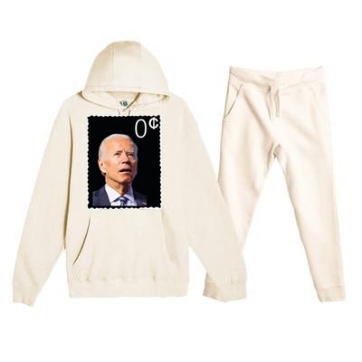 Joe Biden Zero Cents Stamp 0 President Joe Premium Hooded Sweatsuit Set