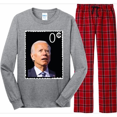 Joe Biden Zero Cents Stamp 0 President Joe Long Sleeve Pajama Set