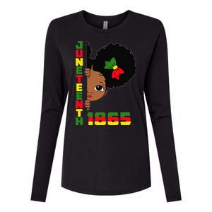 Juneteenth Celebrating 1865 Cute Black Womens Cotton Relaxed Long Sleeve T-Shirt