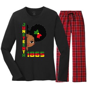 Juneteenth Celebrating 1865 Cute Black Women's Long Sleeve Flannel Pajama Set 