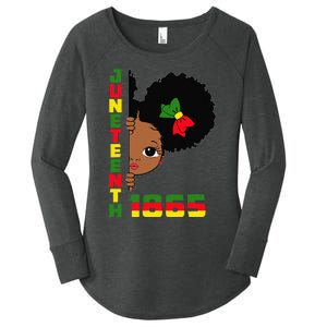 Juneteenth Celebrating 1865 Cute Black Women's Perfect Tri Tunic Long Sleeve Shirt