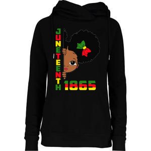 Juneteenth Celebrating 1865 Cute Black Womens Funnel Neck Pullover Hood