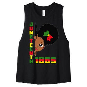 Juneteenth Celebrating 1865 Cute Black Women's Racerback Cropped Tank