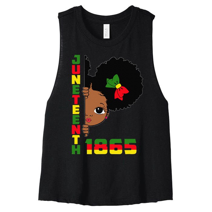 Juneteenth Celebrating 1865 Cute Black Women's Racerback Cropped Tank