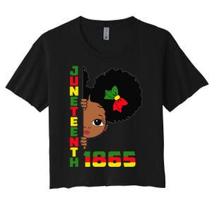 Juneteenth Celebrating 1865 Cute Black Women's Crop Top Tee