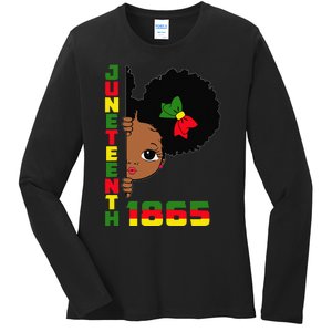 Juneteenth Celebrating 1865 Cute Black Ladies Long Sleeve Shirt