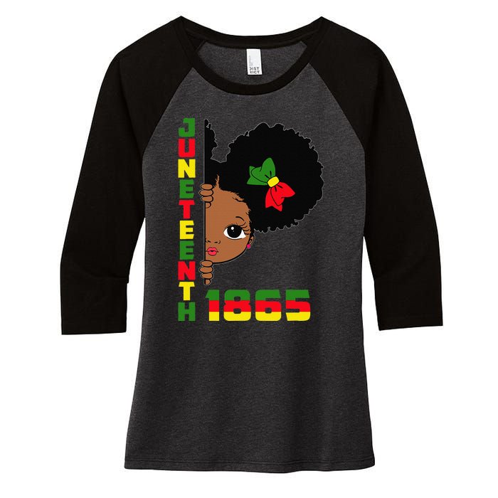 Juneteenth Celebrating 1865 Cute Black Women's Tri-Blend 3/4-Sleeve Raglan Shirt