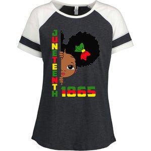 Juneteenth Celebrating 1865 Cute Black Enza Ladies Jersey Colorblock Tee