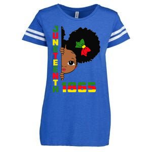 Juneteenth Celebrating 1865 Cute Black Enza Ladies Jersey Football T-Shirt