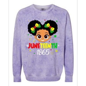 Juneteenth Celebrating 1865 Cute Black Girl Colorblast Crewneck Sweatshirt