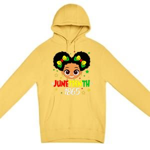 Juneteenth Celebrating 1865 Cute Black Girl Premium Pullover Hoodie