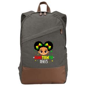 Juneteenth Celebrating 1865 Cute Black Girl Cotton Canvas Backpack