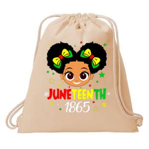 Juneteenth Celebrating 1865 Cute Black Girl Drawstring Bag