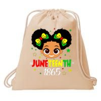 Juneteenth Celebrating 1865 Cute Black Girl Drawstring Bag