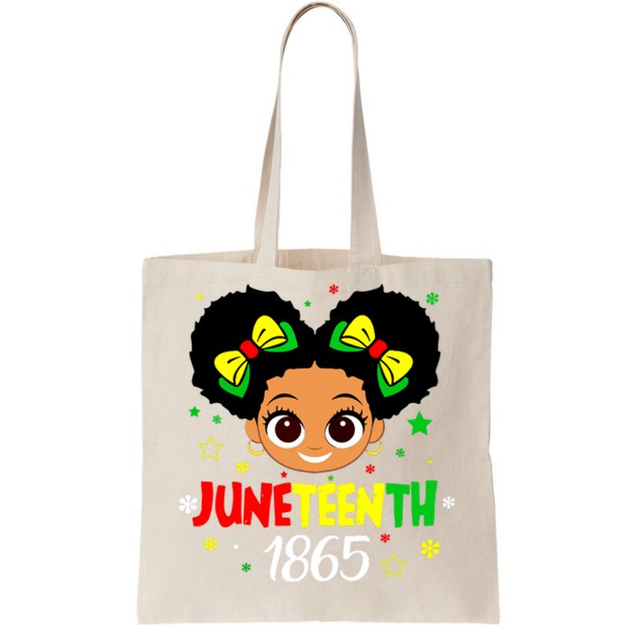 Juneteenth Celebrating 1865 Cute Black Girl Tote Bag