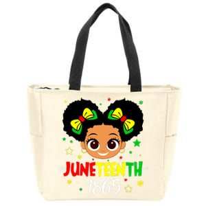 Juneteenth Celebrating 1865 Cute Black Girl Zip Tote Bag