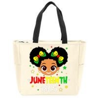 Juneteenth Celebrating 1865 Cute Black Girl Zip Tote Bag