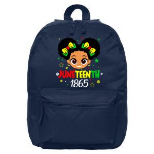 Juneteenth Celebrating 1865 Cute Black Girl 16 in Basic Backpack