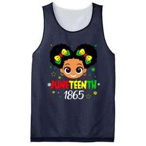 Juneteenth Celebrating 1865 Cute Black Girl Mesh Reversible Basketball Jersey Tank