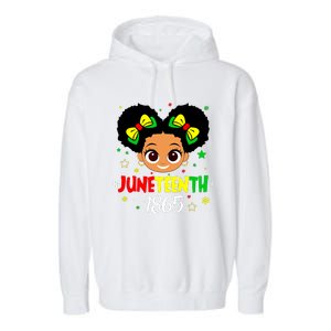 Juneteenth Celebrating 1865 Cute Black Girl Garment-Dyed Fleece Hoodie