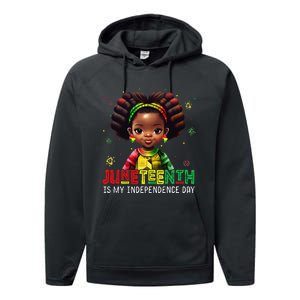 Juneteenth Celebrating 1865 Cute Black wo Performance Fleece Hoodie