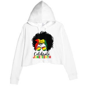 Juneteenth Celebrate 1865 Black History American African Crop Fleece Hoodie