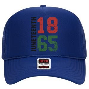 Juneteenth Celebrating 1865 Black American History Gift High Crown Mesh Back Trucker Hat