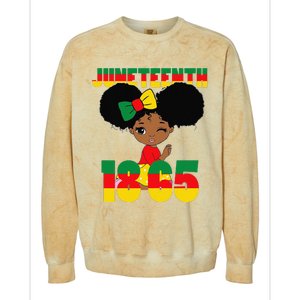 Juneteenth Celebrating 1865 Black Colorblast Crewneck Sweatshirt