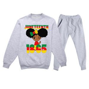 Juneteenth Celebrating 1865 Black Premium Crewneck Sweatsuit Set