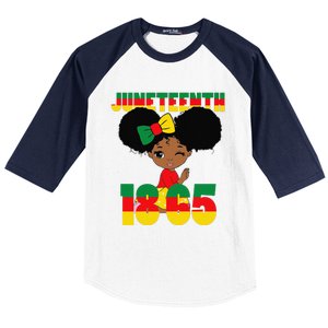 Juneteenth Celebrating 1865 Black Baseball Sleeve Shirt