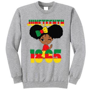 Juneteenth Celebrating 1865 Black Tall Sweatshirt