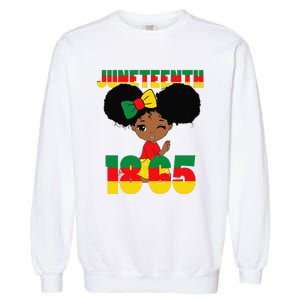 Juneteenth Celebrating 1865 Black Garment-Dyed Sweatshirt