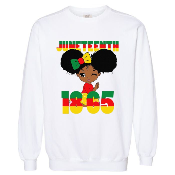 Juneteenth Celebrating 1865 Black Garment-Dyed Sweatshirt