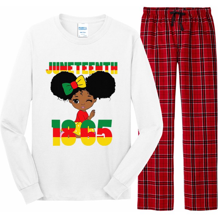 Juneteenth Celebrating 1865 Black Long Sleeve Pajama Set