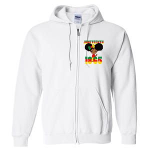 Juneteenth Celebrating 1865 Black Full Zip Hoodie