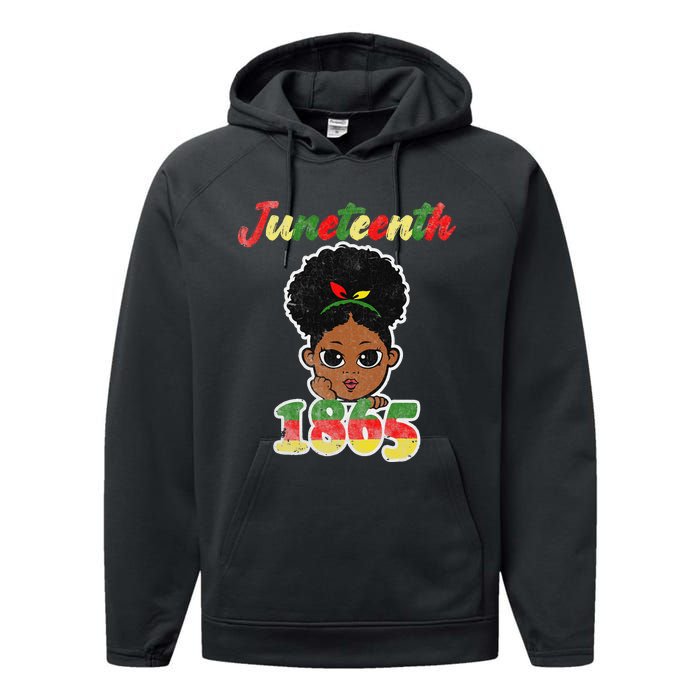 Juneteenth Celebrating 1865 Cute Black African Performance Fleece Hoodie