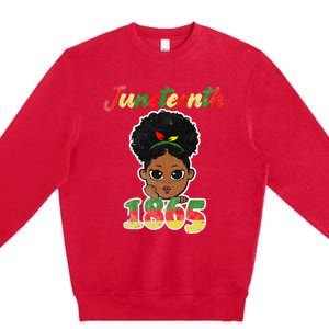 Juneteenth Celebrating 1865 Cute Black African Premium Crewneck Sweatshirt