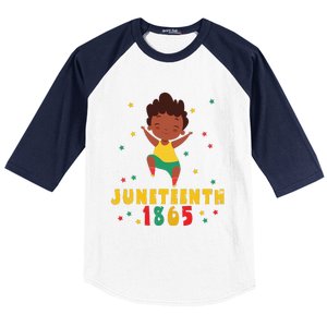 Juneteenth Celebrating 1865 Cute Black Baseball Sleeve Shirt