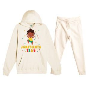 Juneteenth Celebrating 1865 Cute Black Premium Hooded Sweatsuit Set