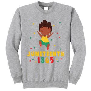 Juneteenth Celebrating 1865 Cute Black Tall Sweatshirt