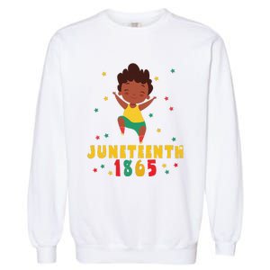 Juneteenth Celebrating 1865 Cute Black Garment-Dyed Sweatshirt