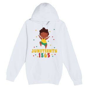 Juneteenth Celebrating 1865 Cute Black Premium Pullover Hoodie