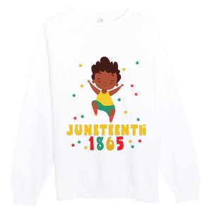 Juneteenth Celebrating 1865 Cute Black Premium Crewneck Sweatshirt