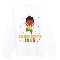 Juneteenth Celebrating 1865 Cute Black Premium Crewneck Sweatshirt