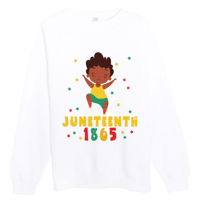 Juneteenth Celebrating 1865 Cute Black Premium Crewneck Sweatshirt