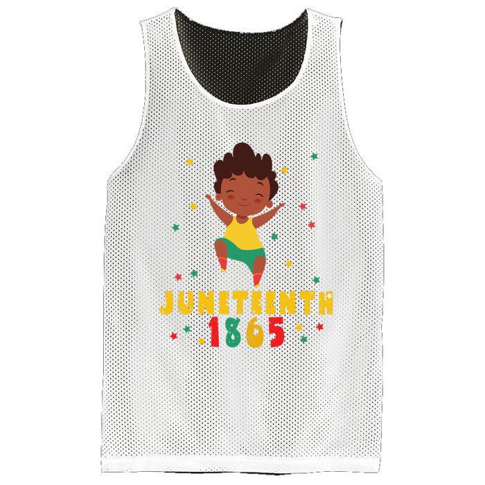 Juneteenth Celebrating 1865 Cute Black Mesh Reversible Basketball Jersey Tank