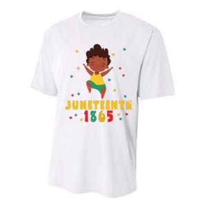 Juneteenth Celebrating 1865 Cute Black Performance Sprint T-Shirt