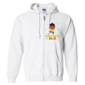 Juneteenth Celebrating 1865 Cute Black Full Zip Hoodie